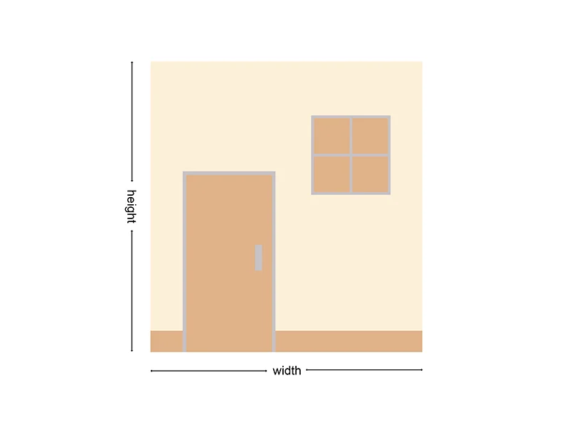 Walls with Doors or Windows Diagram