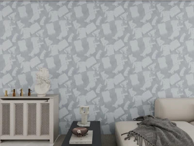 PVC Geometric Block Wallpaper