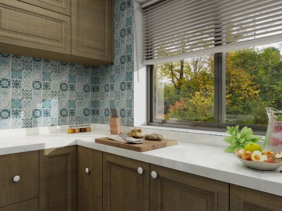 Artistic Floral Tile Wall Stickers